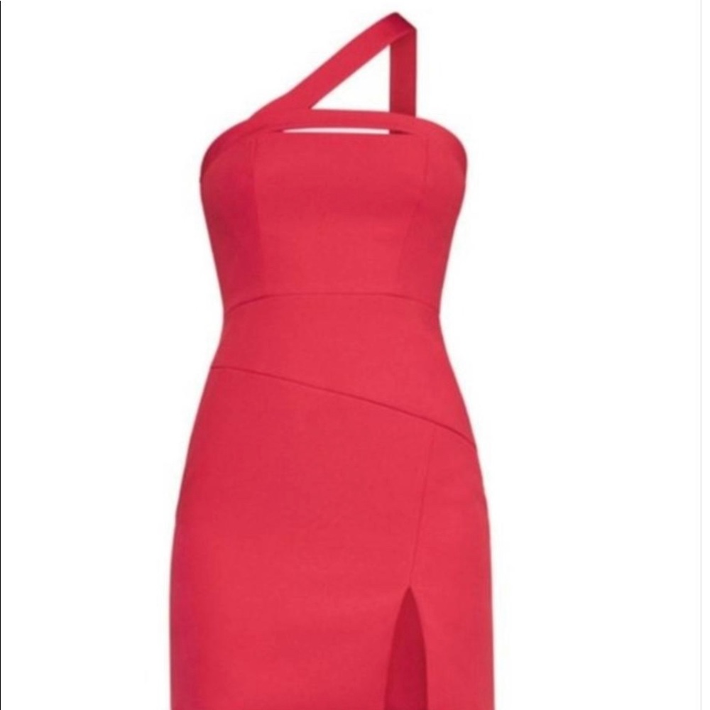 BCBGMAXAZRIA Red Dayne One Shoulder Cocktail Dress Size 4/6
